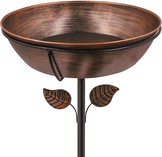 Metal Bird Bath by [Brand Name] - 13" Removable Bowl with Stable Stake | Easy to Clean Garden Decor