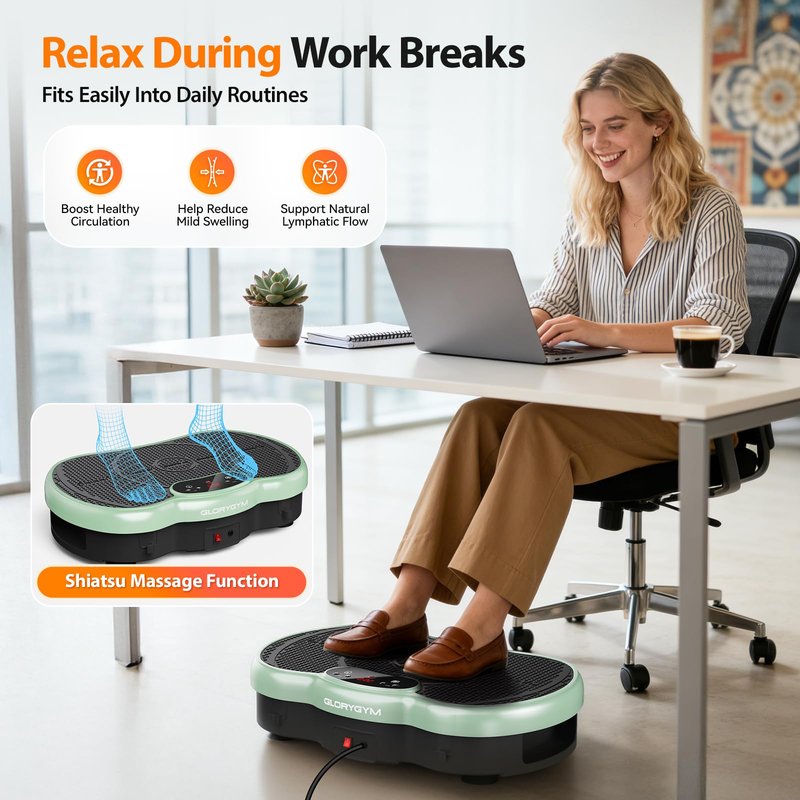 Vibration Plate for Weight Loss & Lymphatic Drainage, Professional Full Body Vibration Machine with Wider Platform, Ultra Stable & Quiet, 120 Speeds, 330lbs Capacity, Home Fitness System