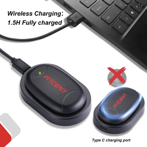 FITCENT Rechargeable Heart Rate Monitor Chest Strap 5.3 kHz/Bluetooth 5.0/ANT+, Heart Rate Sensor for Peloton Strava Zwift DDP Yoga
