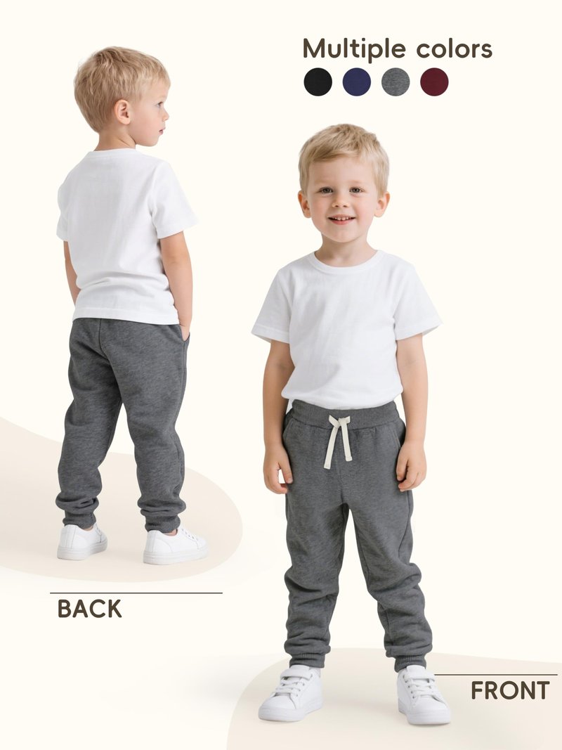 4 Pack Toddler Boys Sweatpants Cotton Toddler Boys Girls Sweatpants Pants with Pocket Drawstring Set A 4T