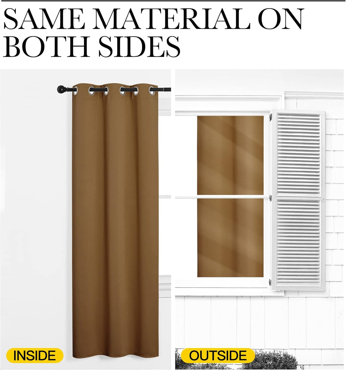 NICETOWN Blackout Curtains - 102-Inch Length, Noise-Reducing, 2 Panels in Gold Brown | W55 x L102 for Luxury Decor