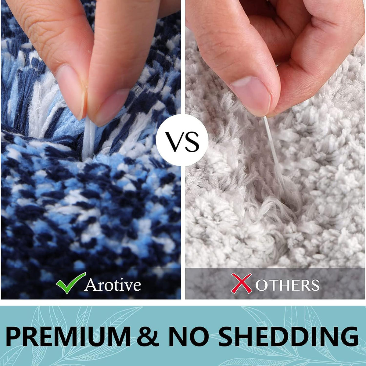 Arotive Microfiber Bath Rug - Soft, Absorbent, Non-Slip Design | 36x24 Blue Rectangular Mat