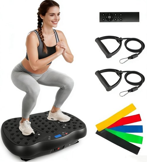 FURFAST Vibration Plate Exercise Machine, 10 Auto Modes/200-Levels Vibrating Plate for Lymphatic Drainage Weight Loss, 450lbs Capacity Whole Body Shake Plate for Women Men