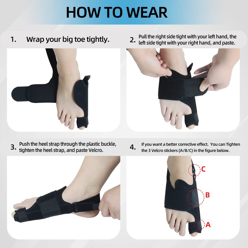 MOONSMILE Foot Gear 1 Pair Bunion Corrector for Women & Men, Night Bunion Splint, Big Toe Straightener, Foot Gear Brace for Bunion Pain Relief
