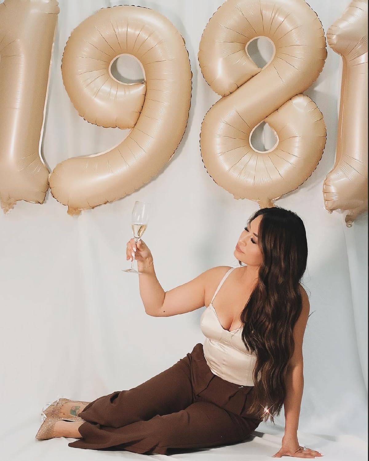 Light Brown Number Balloon - 40 Inch Tan 0 Balloon | Beige Birthday Decorations for All Ages