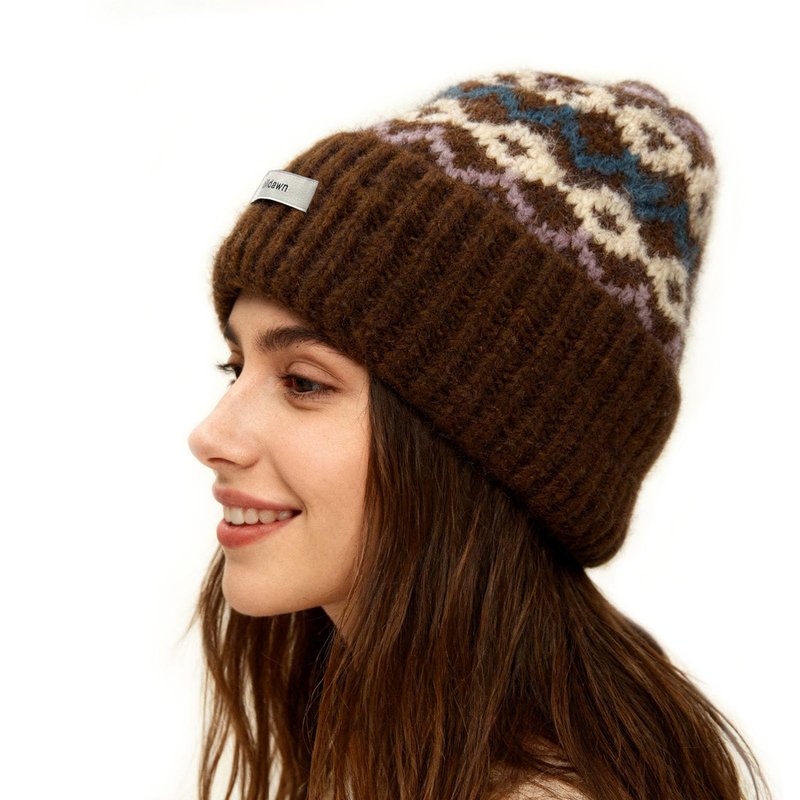 Stilldawn Winter Jacquard Beanie Hats for Women & Men, Elegant Textured Knit Slouchy Beanie, Unisex Casual Soft Knit Slouchy Beanie, Warm Wool Blend Knit Hats– Lightweight & Stretchy(Coffee)