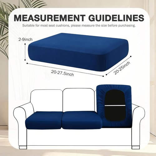 Hyha 8-Piece Patio Cushion Covers - Stretch Washable Outdoor Slipcovers for Sofa & Chair Cushions | Navy
