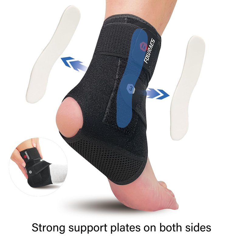 2 Pack Ankle Brace With Side Stabilizers,Ankle Sprain Brace for Men & Women Injury Recovery,Joint Pain Relief,Ankle Support for Running Volleyball Basketball (Medium)