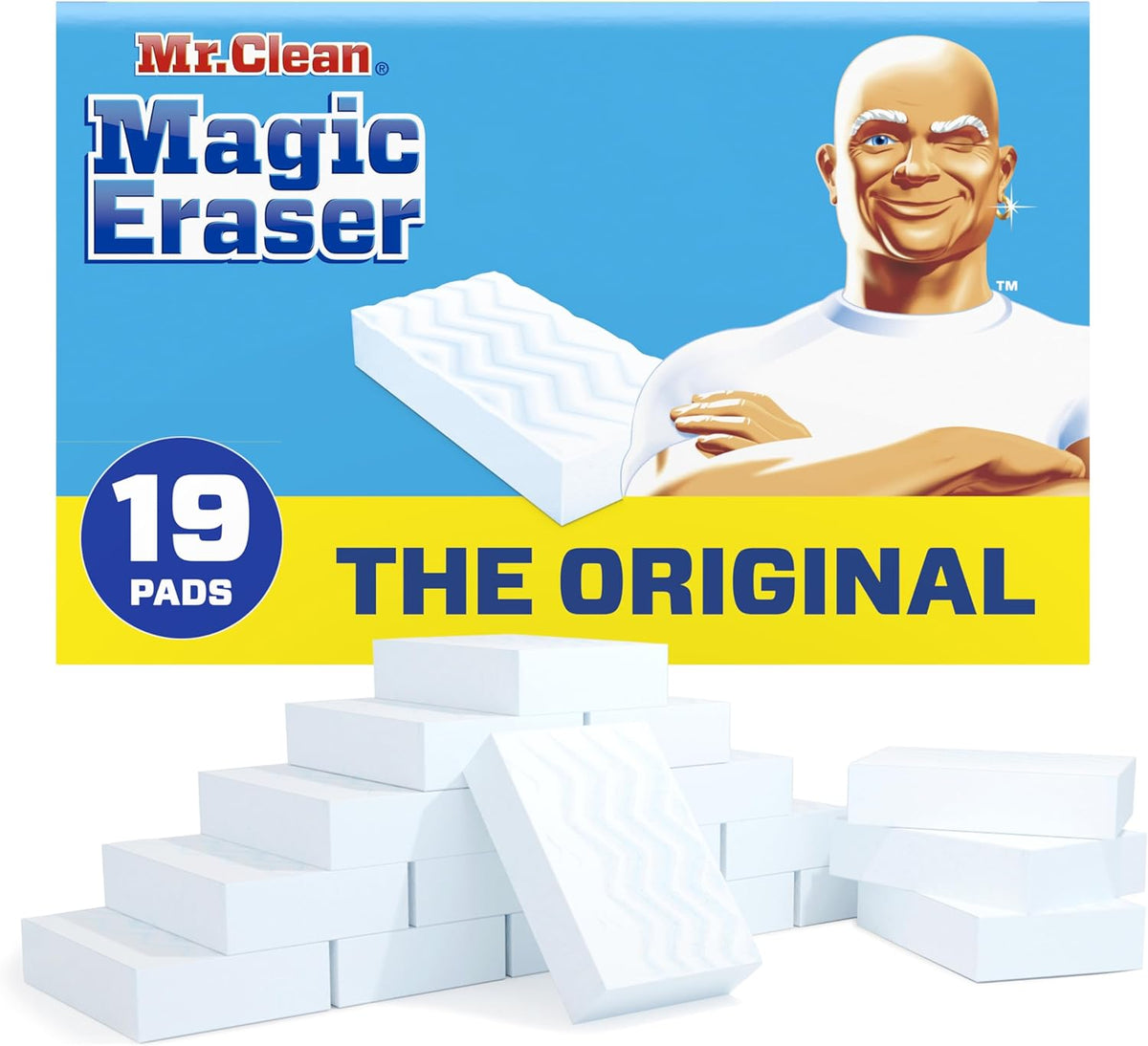 Mr. Clean Magic Eraser Cleaning Pads - Durafoam Technology, 19 Count for Effortless Cleaning