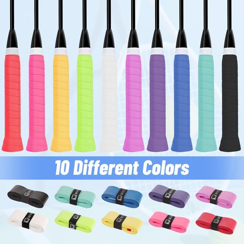 EPDPLAY 20 PCS Tennis Racket Grip Tape, Badminton Overgrips for Anti-Slip and Sweat Absorbent Grip, Stretchy Anti Slip Velvety Comfort Protector Handle Sweatbands for Fishing