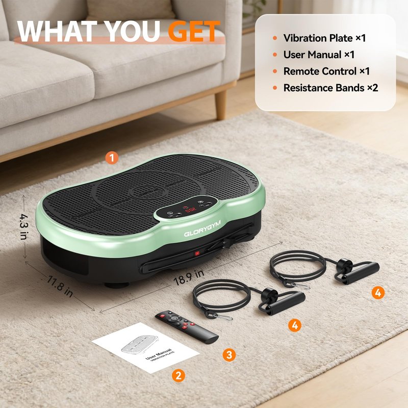 Vibration Plate for Weight Loss & Lymphatic Drainage, Professional Full Body Vibration Machine with Wider Platform, Ultra Stable & Quiet, 120 Speeds, 330lbs Capacity, Home Fitness System
