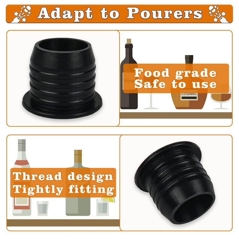 8 Pack Liquor Pour Spout Adapters, Pour Spouts for Large Neck Liquor Bottles, Liquor Bottle Pourers for Alcohol Olive Oil up to 1 inch/25 mm Neck
