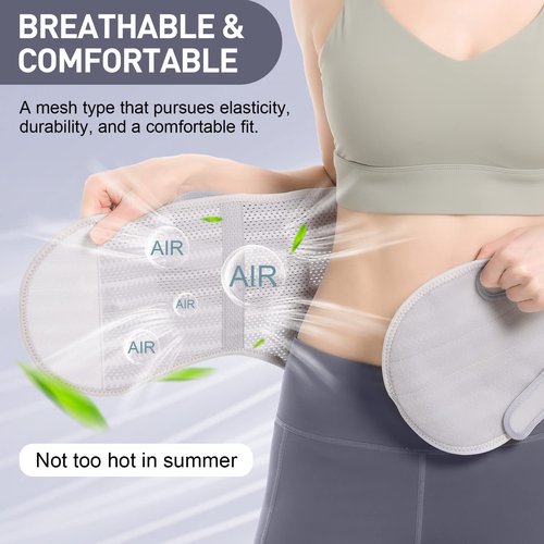EGJoey Breathable Back Brace for Women & Men - Comfortable Lower Back Pain Relief & Posture Corrector Support Belt to Relieve Pain and Improve Posture（Gray,Medium）