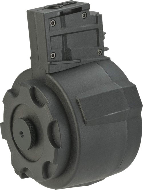 Evike Airsoft - Angel Custom 1500 Round Firestorm AEG Airsoft Drum Flashmag (Model: G36 / Black)