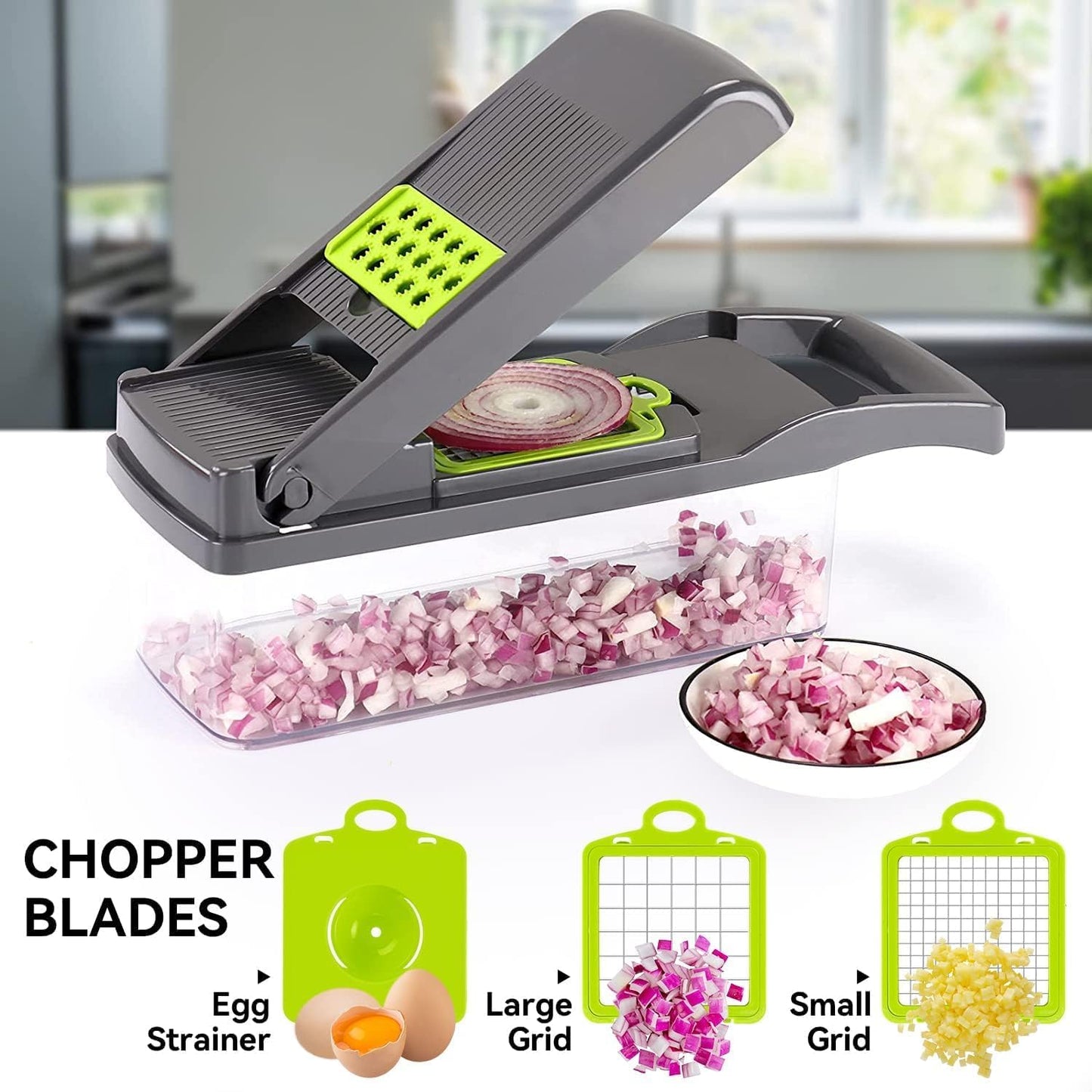 Badelite Multi-Function Vegetable Chopper - 12-in-1 Pro Veggie Slicer & Dicer with Container for Easy Meal Prep