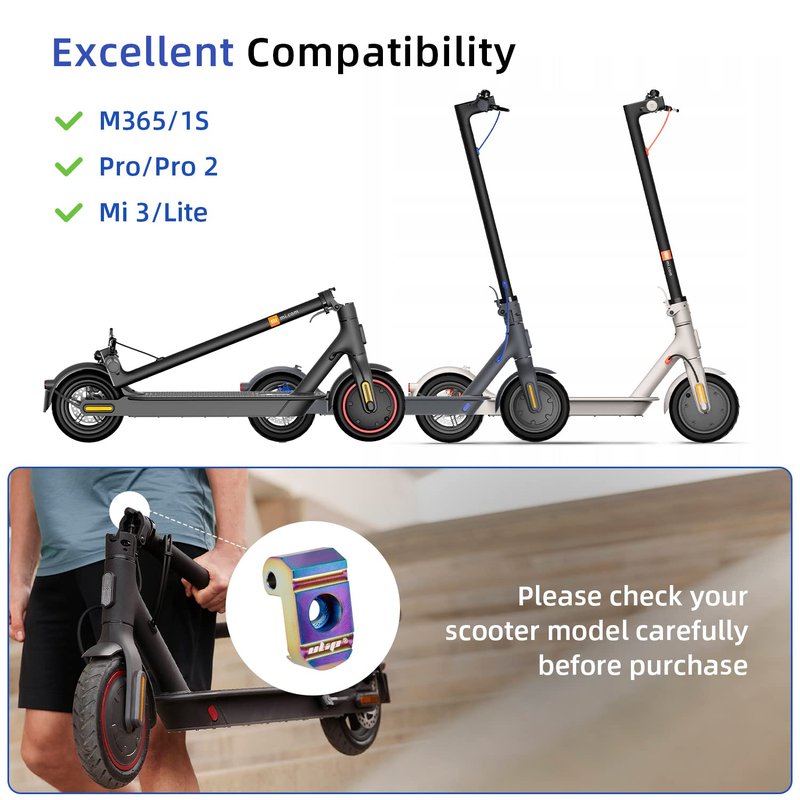 ulip Scooter 304 Stainless Steel Front Folding Lock Buckle Latch with 2 PCS Pins Replacement Parts for Xiaomi M365 Pro Pro2 1S MI3 Essential Lite Scooter(Multicolor)