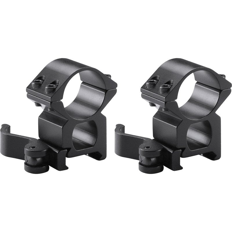 Barska 1 Inch High Weaver Style See Through Quick Release Scope Rings with Detach Levers for Weaver Picatinny Rails