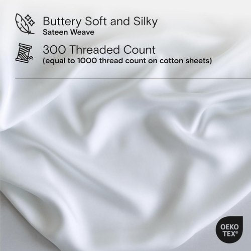 DOZ Duvet Cover Set - Buttery Soft 100% Viscose Bamboo | Cooling & Organically Grown | 90"x90" (Snow, Full/Queen)