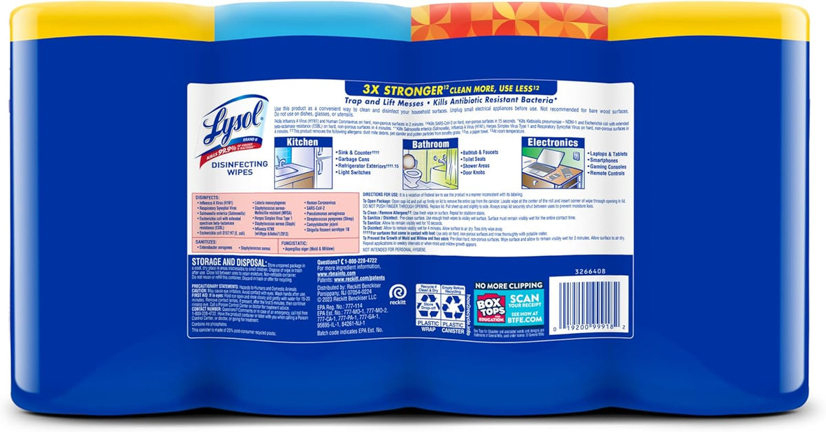 Lysol Disinfecting Wipes Bundle - All-Purpose Multi-Surface Cleaner | 80 Count (4 Pack)