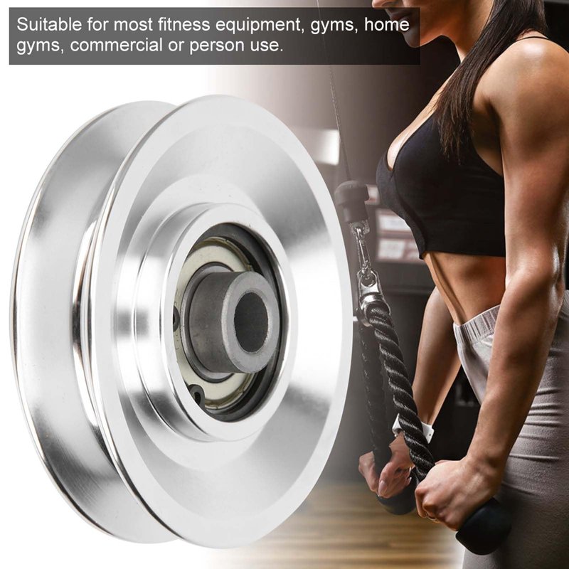 Moofey Aluminum Pulleys, 80mm Diameter Pulley Wheel, Gym Pulley for for Cable Machine Gym Equipment Part Garage Door