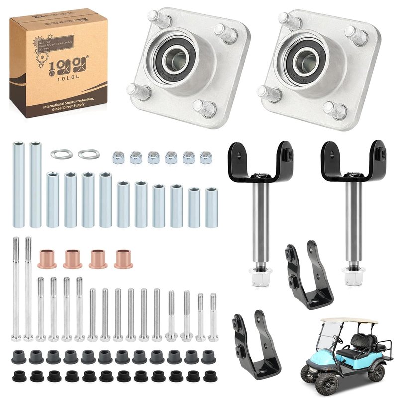 10L0L Deluxe Golf Cart Front End Repair Kit for Club Car Precedent 2004-Up and Tempo 2007-2023 Gas & Electric, Precedent Front Suspension Bushings Bolts Rebuild Kit
