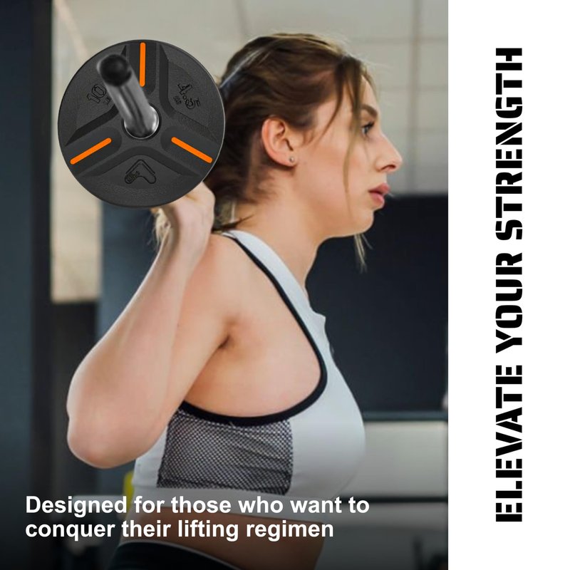 TRIBE WOD Cast Iron Plate Weights, OLIUS Barbell Plates - Gym Weights for Men and Women, Cast Iron Plate Weights 1 of 2, Rubber and Steel Weights for Lifting (10 Lbs) (1 Plate)