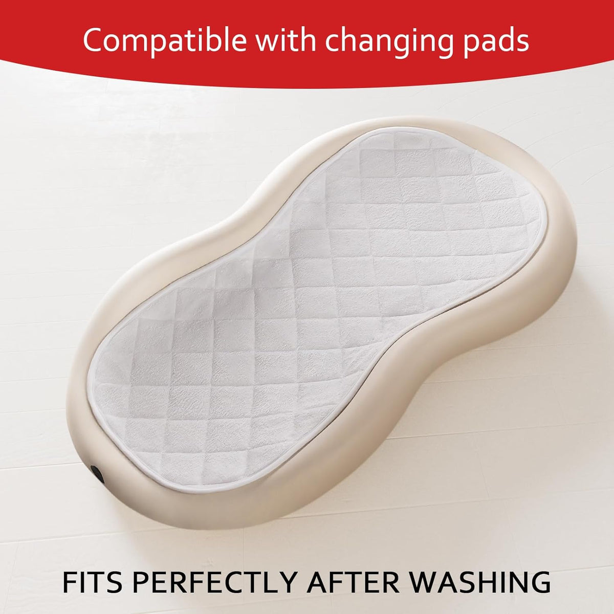 Moonsea Waterproof Changing Pad Liners - Thicker Non-Slip Design, 3 Pack, White, Machine Washable