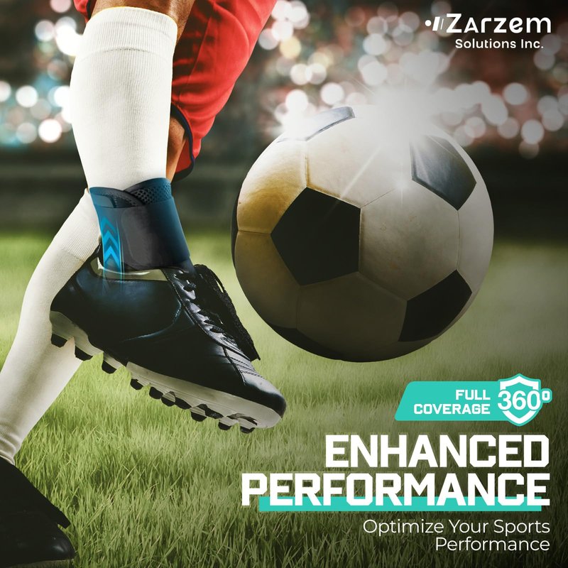 ZARZEM Lace-Up Ankle Brace for Sprained Ankle, Ankle Stabilizer with Side Support Pads, Breathable Ankle Support for Women & Men, Injury Recovery, Running & Sports L(13”-14”)