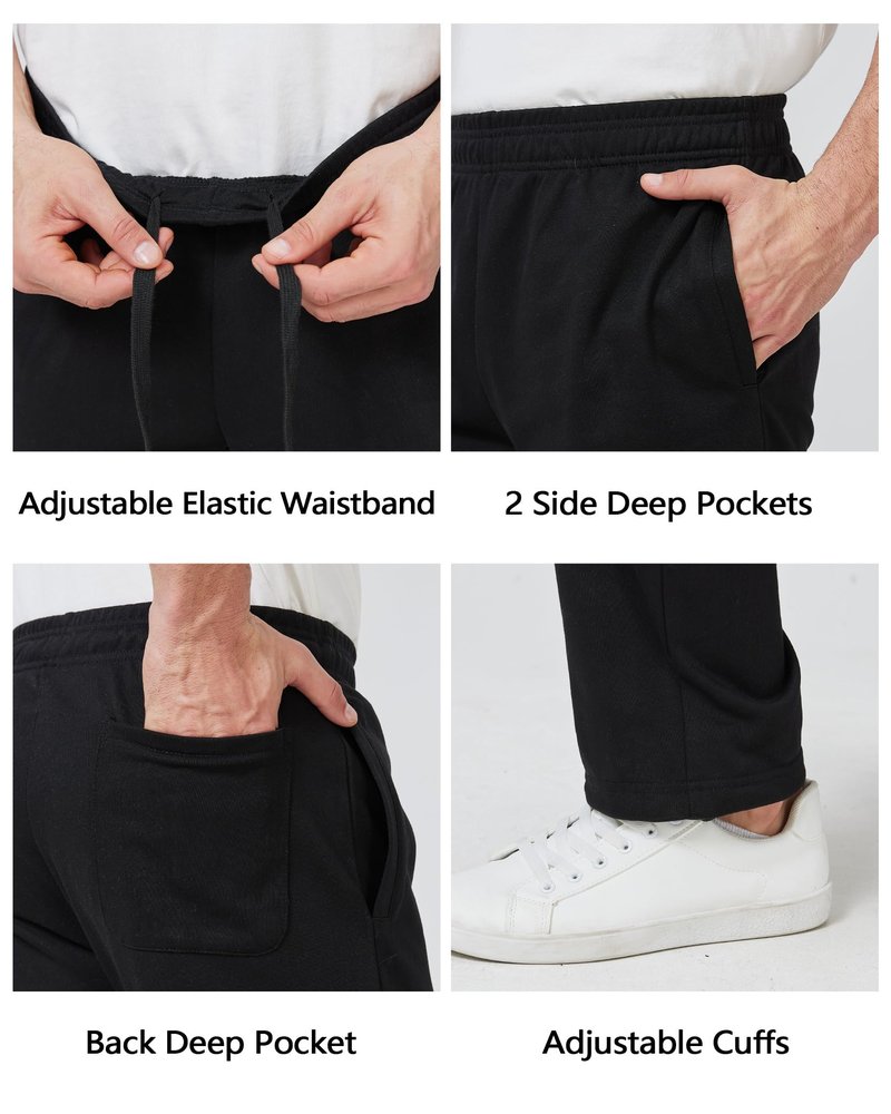 Zylioo Men's Extra Long Sweatpants 36 Inseam Athletic Pants with Pockets Black Extra Long Sweatpants for Men