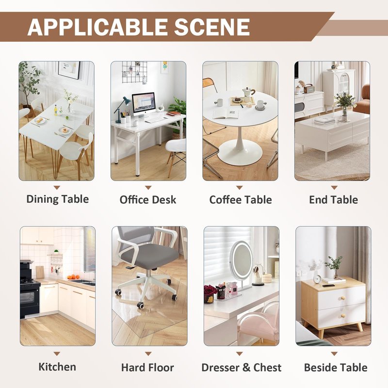 LovePads Clear Table Cover Protector, 18 x 54 Inch 2mm Thick Plastic Table Cover, Table Protector for Dining Room Table, Waterproof Dresser Cover Top for Kitchen, Coffee, Writing Desk