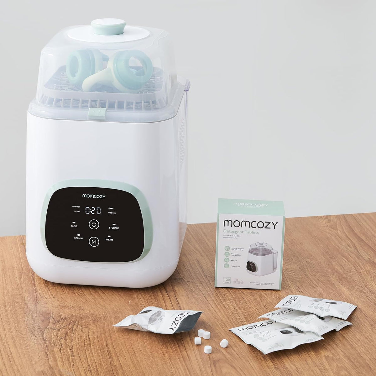 Momcozy Washing Block - 120 Detergent Tablets for KleanPal Pro Baby Bottle Washer