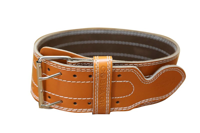 Weight Power Lifting Belt 4” Wide Cobra Grips Best Premium Genuine Leather Belt for Men & Women Adjustable Weightlifting Back Support (Orange, Medium 32"-40)