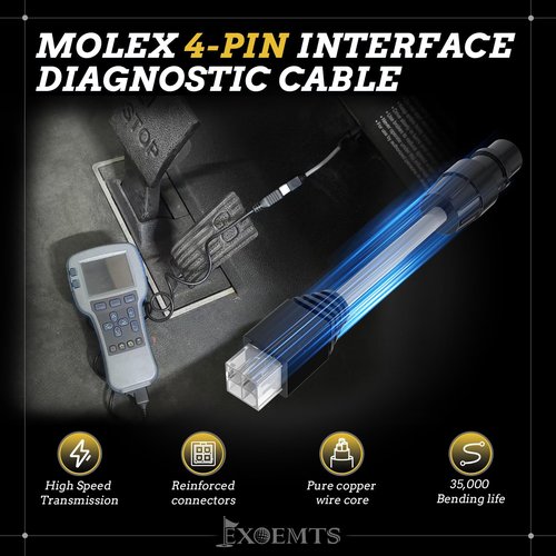 EXOEMTS 4-Pin Diagnostic Cable Adapter for Club Car Golf Cart, Compatible with Curtis 1311/1313 Speed Code Handheld Programmer, Replaces OEM 101909901 & 102251501, Molex Port Programming Connector