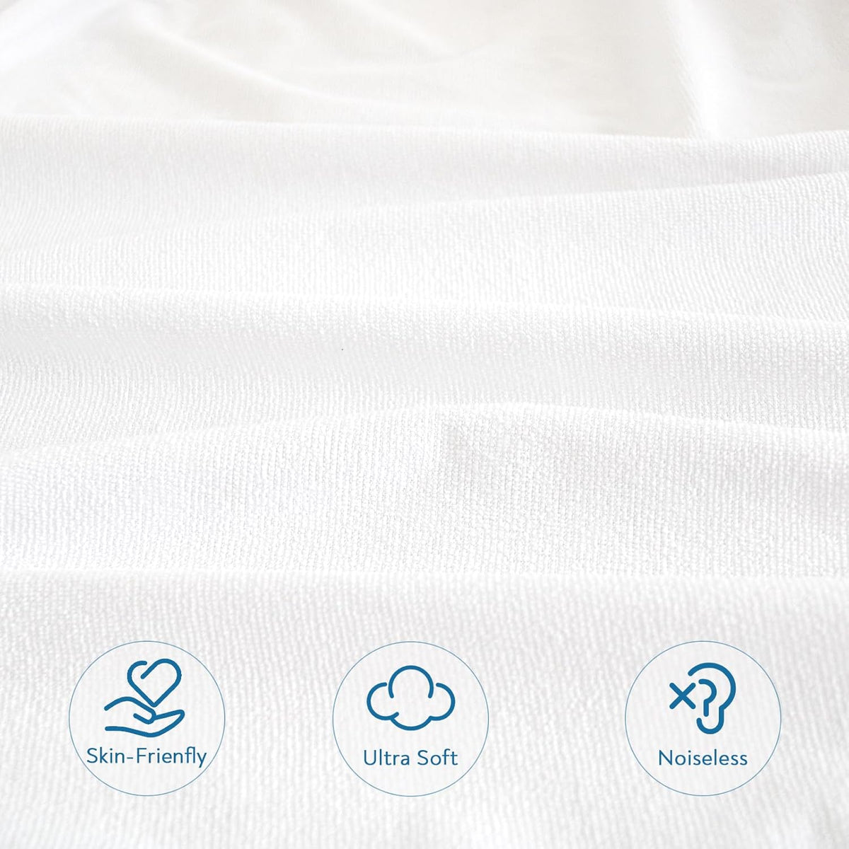 Skiennix Twin XL Waterproof Mattress Protector - Ultra Soft Terry Fitted Cover for 14'' Depth | 2 Pack, Noiseless White