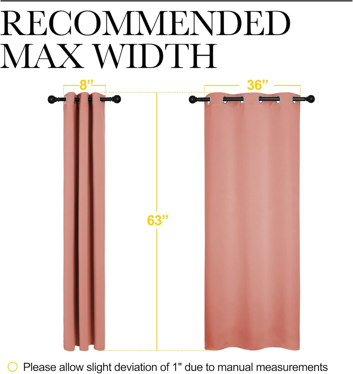 NICETOWN Grommet Blackout Curtains - Light Blocking Draperies for Bedroom & Nursery | Coral, 2 Panels, 42x63 Inches