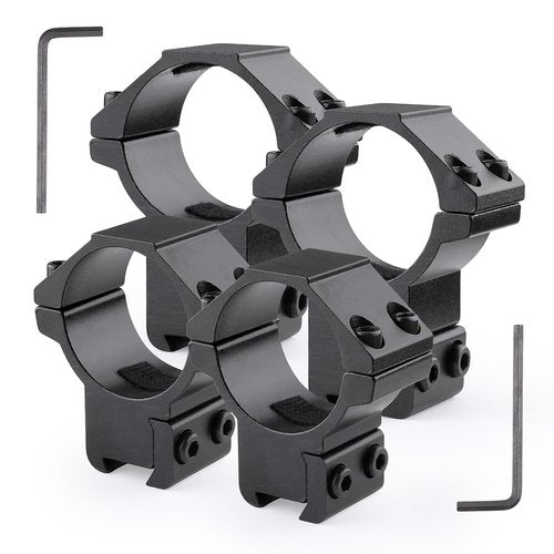 JINSE Green.L 30mm Scope Mount Set of 4, 2 High & 2 Medium Scope Mounts for 11mm Dovetail Rail, Secure Mounting for Rifle Scopes