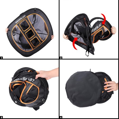 BIRDIEBLAST Professinoal Golf Chipping Net with Golf Hitting Mat,12 Practice Foam Balls and 2 Pixing Pins, for Indoor and Outdoor Target Chipping Training