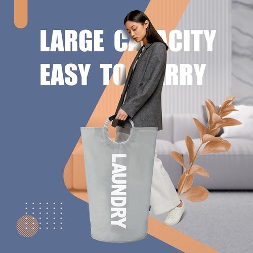 Caroeas 90L Waterproof Laundry Basket - Collapsible Hamper with Padded Handles | 13 Color Options