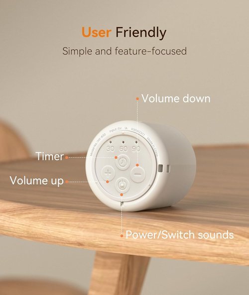 Dreamegg Portable White Noise Machine - Egg-Sized Design with 16 Nature Sounds & Timer | Ideal for Sleep, Travel & Home Use - Cream