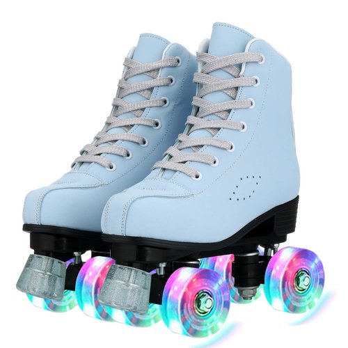 Comeon Roller Skates for Women PU Leather Roller Skates High-Top Leather for Beginners Teens for Woman,Girls and Boys,Adult (35=US 6)