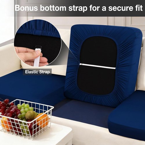 Hyha 8-Piece Patio Cushion Covers - Stretch Washable Outdoor Slipcovers for Sofa & Chair Cushions | Navy