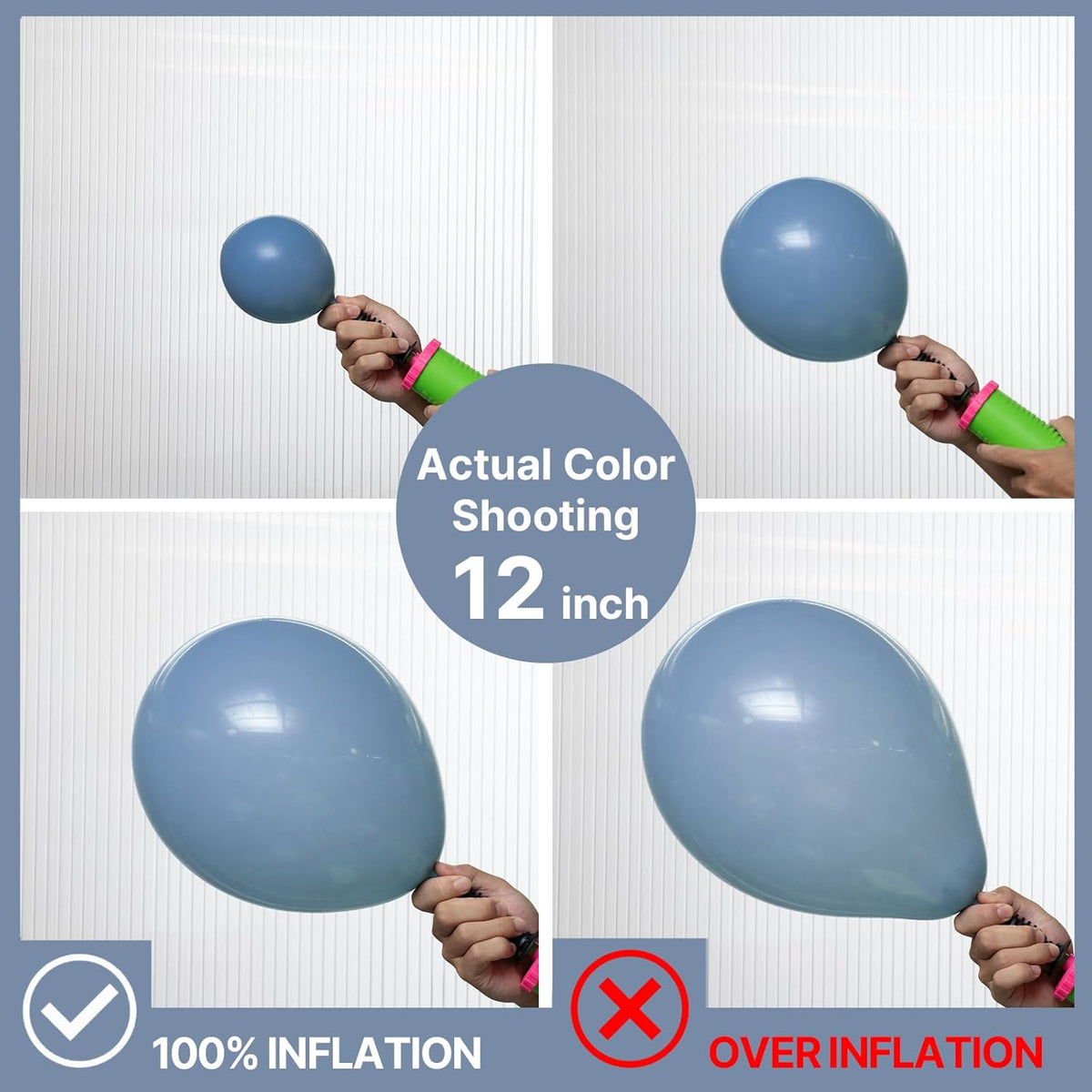 PartyWoo Dusty Blue Balloons - 140-Piece Slate Blue Boho Balloon Arch Kit for Baby Showers & Graduations
