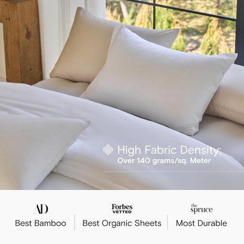 DOZ Duvet Cover Set - Buttery Soft 100% Viscose Bamboo | Cooling & Organically Grown | 90"x90" (Snow, Full/Queen)