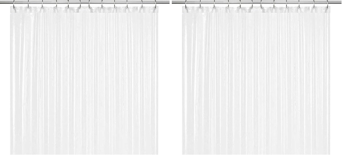 LiBa Waterproof Shower Curtain - Premium PEVA, Non-Toxic, Rust-Proof Grommets | 72x72 Inches (Pack of 2)