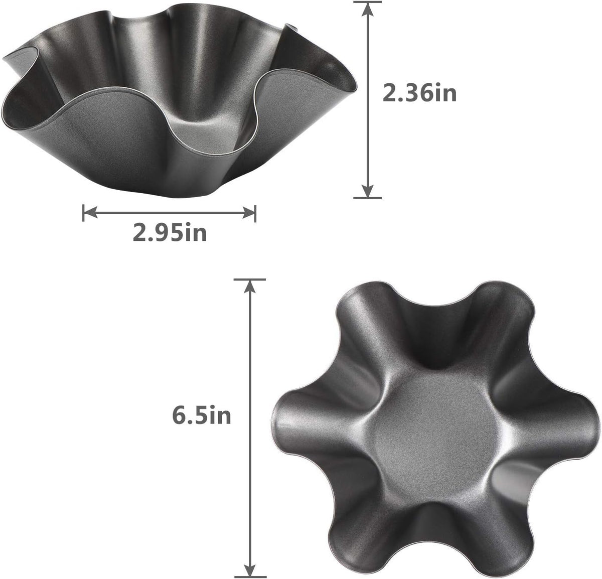Kafear Taco Salad Bowl Maker Molds - Nonstick Carbon Steel Tortilla Shell Pans | 4 Pack Black
