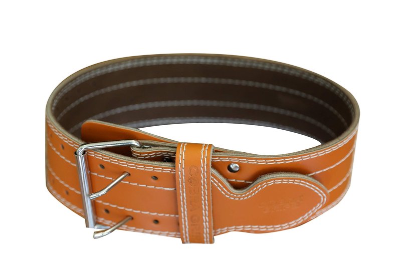 Weight Power Lifting Belt 4” Wide Cobra Grips Best Premium Genuine Leather Belt for Men & Women Adjustable Weightlifting Back Support (Orange, Medium 32"-40)
