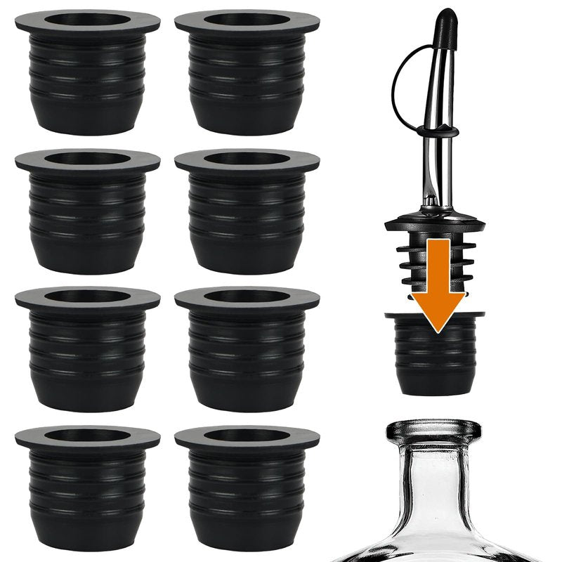 8 Pack Liquor Pour Spout Adapters, Pour Spouts for Large Neck Liquor Bottles, Liquor Bottle Pourers for Alcohol Olive Oil up to 1 inch/25 mm Neck