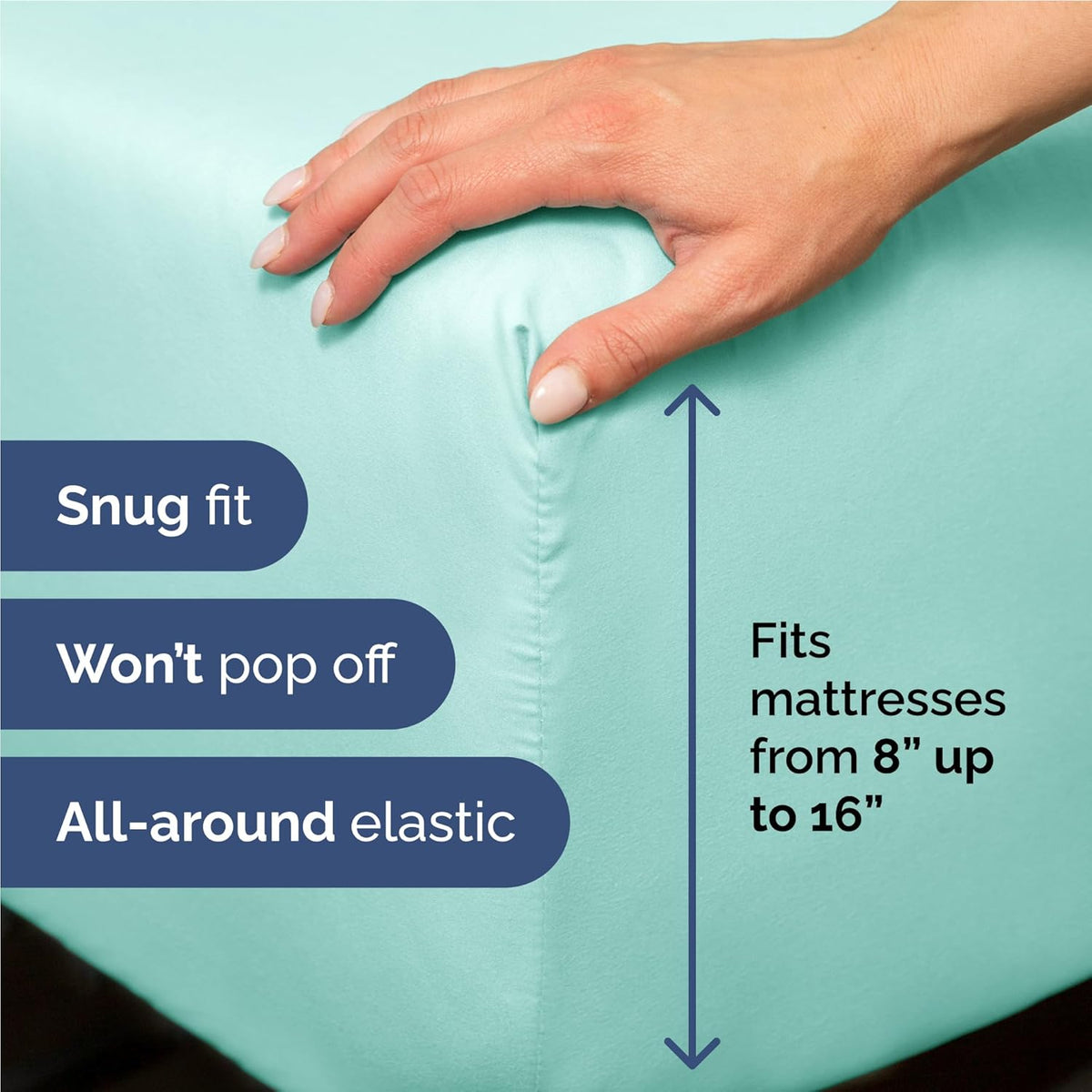 Skiennix Full Size 4-Piece Sheet Set - Comfy, Breathable Cooling Bed Sheets - Ultra-Soft, Deep Pockets, Spa Blue