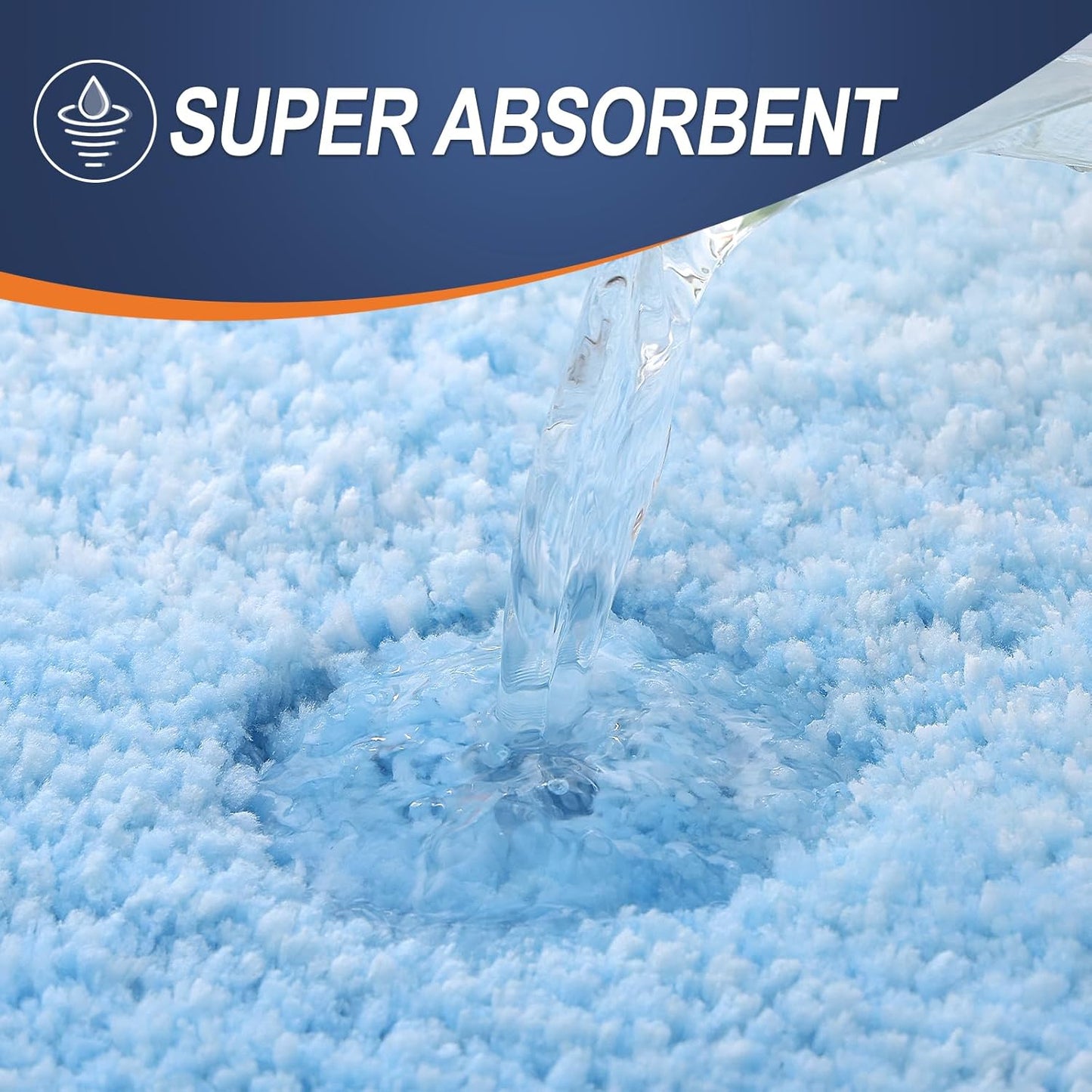 OLANLY Large Bath Rugs - Extra Soft Microfiber Mat 50x30 | Quick Dry, Machine Washable, Sky Blue