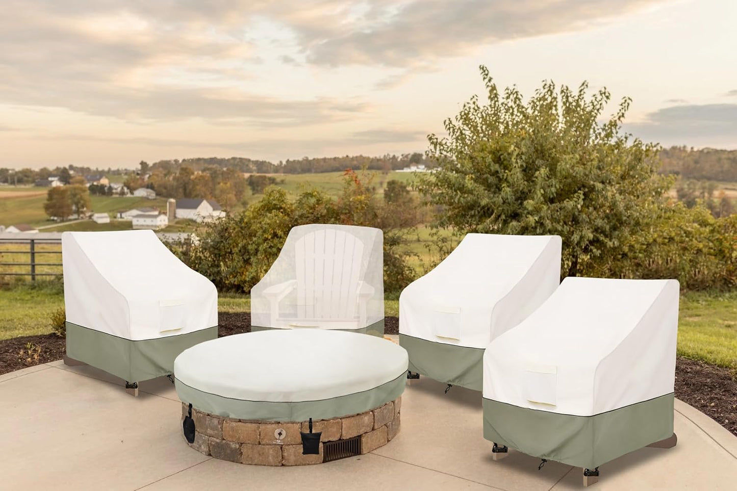 Patio Armor Waterproof Adirondack Chair Cover - Fits Chairs Up to 32W x 35D x 36H Inches | Beige